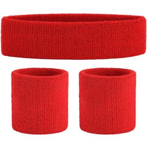 ONUPGO Sweatband Set Sports Headband Wristband Set Sweatbands Terry Cloth Wristband Wrist Sweatband Headbands Moisture Wicking Sweat Absorbing Head Band