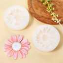 2PCS Daisy Flower Silicone Mold 3D Flower Fondant Chocolate Cake Cupcake Topper Decoration Mold Unique Resin Candle Molds Handmade Cake Dessert Decoration Chocolate Cupcake