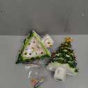 Brightown Ceramic Christmas Tree Night Light - 2 Pack 6" Christmas Decorative Ceramic Tree with ON/Off Switch, Vintage Christmas Night Light for Bedroom Bathroom Porch Holiday Decor (Green)