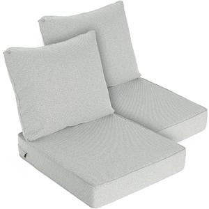 Goodgoods 25x28 Outdoor Deep Seat Cushions 2-Pack, 35D Foam, Gray