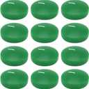 Set of 12 3 Inch Green Floating Candles Large Unscented Dripless Water Wax Floating Candles for Vases, Centerpieces at Wedding, Party, Pool, Holiday, St. Patrick's Day - 10 Hour Burning