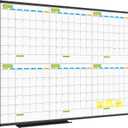 JILoffice Magnetic Dry Erase Calendar Whiteboard, 6 Months White Board Planner 48 X 36 Inch, Black Aluminum Frame Wall Mounted Board for Office Home and School