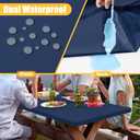 Spotjoy Rectangle Table Cloth, Waterproof Elastic Fitted Tablecloth for 5 Foot Folding Tables, Washable Polyester Tablecloths for Picnic, Camping, Outdoor (Navy Blue, 30"x60")
