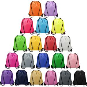 Vorspack 100 Pcs Drawstring Bags Bulk - Lightweight Drawstring Backpack, Cinch Bag for Party Sport Gym Trip Gift - 20 Colors (Multicolor)