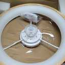 24'' Ceiling Fan with Light Fandelier Flush Mount Low Profile Wood Ceiling Fan with Dimmable LED Light 3 Color 6 Speeds