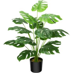 Guheake 28" Fake Plants Large, Artificial Floor Faux Monstera Plant with Planter for Home Office Decor Indoor