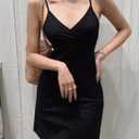 Women's Sleeveless V Neck Spaghetti Strap Casual Loose T-Shirt Dresses Summer Beach Cover Up Tank Out Dress (Large, Black)