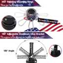 Sprookber 5ft Solar Light Flag Pole kit with American Flag – 180°Adjustable Bracket and Tangle Free Rings, Stainless Steel FlagPoles for Outside House, Residential or Commercial use, Black