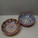 vancasso Large Serving Bowls, 78 Oz Extra Large Salad Bowls Set of 2, Bohemian Decorative Bowls for Salad, Fruit, Pasta and Dinner, Serving Dishes Set for Party, Dishwasher & Microwave SafeRed
