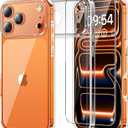 TAURI for iPhone 17 Pro Case, Full Camera Protection with Screen Protector, Anti-Yellowing Military-Grade Protection Shockproof Slim Phone Case for iPhone 17 Pro, Clear