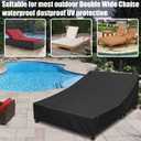 Double Chaise Lounge Cover Outdoor Waterproof Lounge Chair Covers 600D Weather-Resistant Fabric Patio Chaise Cover for Pool Lounge Chairs, Lawn Sunbed Daybed Furniture 82x57x32 Inch