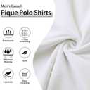 Men's Pique Polo Shirts Long Sleeve Cotton Blend Tipped Casual Collared Polo Shirts Business Classic Fit (Beige, L)