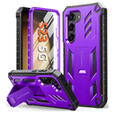 FNTCASE for Samsung Galaxy S25-Plus Case: Military Grade Rugged Cell Phone Cover with Kickstand & Holster | Shockproof TPU Protection Bumper Matte Textured Design for Samsung S24 Plus Cases (Purple)