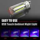 2 PCS Car Lights Interior, Plug-in Retro Car Atmosphere Lamp with Touch Dimmable, Portable Mini Glass Bottle LED Bulb Night Lights for Vehicle Hallway Camping Halloween Decoration (blue)