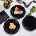 WELLIFE Black Plastic Plates 9 Inch 50 Count Disposable Plate for Party Plastic Plate for Dinner Dessert Party Supplies Birthday Camping BBQ