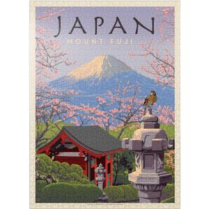 MyPuzzle Japan: Mount Fuji, Vintage Poster - Premium 1000 Piece Jigsaw Puzzle for Adults