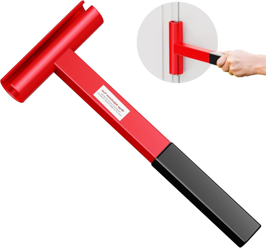 Door Hinge Adjustment Tool Kit, Long Handle Hinge Gap Adjusting Wrench for .134 Gauge Commercial Door, Heavy Duty Painted Steel Door Hinge Tool with Rubber Grip