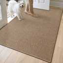 DEXI Ultra Thin Door Mat Indoor Entrance 36x56, Non Slip Rubber Backed Entryway Mats Dirt Trapper, Low Profile Front Doormat for Inside Entry, Patio, Porch, Dark Beige