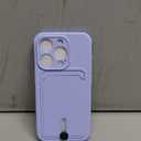 MZELQ TPU Wallet Compatible with iPhone 15 Pro Case, Card Holder Camera Protection Cover + Screen Protector, Push-able Slot for Girls Women -Purple