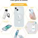 andobil for iPhone 15 Case [360 Ring Stand] [Compatible with Magsafe] Military Drop Protection Non-Yellowing Magnetic iPhone 15 Slim Thin Phone Case for Men Women - Ultra Clear, 6.1 Inches