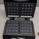 Elite Gourmet Maxi-Matic Electric Nonstick Belgian Waffle Iron Snack Maker Machine, Breakfast, Sandwiches, Compact & Portable, 2 Slice, Black