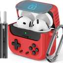 Inesore for Airpods 4 Case with Lock,Compatible with Airpods 4 with Active Noise Cancellation Cases,Classic Cool Funny Game Console Air pods4 Case Cover for Men Boy with Cleaner Kit(Red)