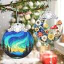 Aurora Borealis Ornament  Christmas Decoration & Christmas Ornament; Stained Glass Holiday Decoration (Holiday Present, Bauble Present, Gift Idea, Gift Exchange) | Heirloom Keepsakes (Northern Lights)