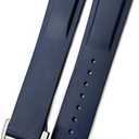 Curved End Rubber Watchband Fit for Omega Seamaster Speedmaster Diver 300M Aqua Terra 150 Planet Ocean Silicone Soft waterproof Watch Strap 19mm 20mm 21mm 22mm (Blue)