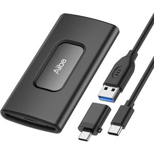 Aiibe 256GB External SSD External Hard Drive 256GB USB C Portable SSD, Up to 500MB/s, USB 3.1, External Solid State Drive for Laptop, Mac, PS4 (Black)