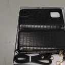 Crossbody Wallet Case for iPhone 15 Pro Max with Mirror, Wrist Strap, Zipper Purse Magnetic Flip RFID Blocking Card Holder, Wireless Charging, PU Leather Shockproof 6.7" Women (Black)