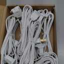 Kanayu 10 Pack 6 ft White Indoor Extension Cord 2 Prong Electric Cord Extender Wire Plug in and End Ac 120 Volts for Outdoor Christmas Connect or Extend String Lights