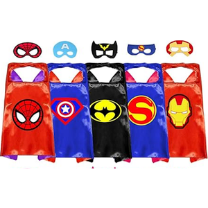 Superhero Capes and Masks Double Side Dress up Costumes Christmas Cosplay Festival Birthday Party Favors for Kids
