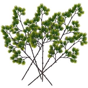 6 Pack Artificial Christmas Pine Needles Branches,20'' Fake Evergreen Pine Sprigs Picks for Christmas Tree, Artificial Cedar Sprigs for Garden Wedding Home Outdoors Indoors Decorations (Green)