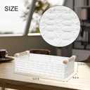 Small Storage Basket Wicker Baskets for Organizing with Handle Decorative Storage Bins for Countertop Toilet Paper Basket for Toilet Tank Top Small Baskets Set,White