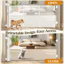 23.6" H Short Dog Gate Puppy Gate Pet Fence to Step Over,Retractable Mesh Doggie Gates Expands Up to 55 Inches Indoor Outdoor Dog Gates for Doorways Stairs