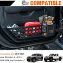 Metal Front Door Storage Box Pockets Door Side Insert Organizer with Cup Holder Compatible with Jeep Wrangler JL JLU 2018-2023 &Gladiator JT 2020-2023 Interior Accessories, 2pc
