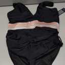 Blooming Jelly Women Tummy Control Swimsuits One Piece Slimming Modest Bathing Suit Color Block Drawstring Swim Suits (Large, Black)