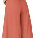 ROYLAMP Women's Summer 2 Piece Outfits Round Neck Crop Basic Top Cropped Wide Leg Pants Set Jumpsuits (Orange, M)