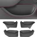 2026 Tesla Model Y Juniper Door Pocket Liner & Storage Organizer Set 4PCS Full-Cover TPE Door Slot Trays Waterproof & Anti-Scratch Interior Accessories Front & Rear Custom Fit for Model Y 2025