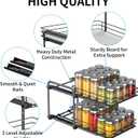 RCHYFEED Spice Rack Organizer for Cabinet, 2 Tier Pull Out Spice Racks for Inside Cabinets & Pantry, Height Adjustable Heavy Duty Vertical Spice Shelf for Seasoning Organizer(9.5" Wx10.5 Dx9.5 H)