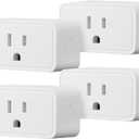 Amazon Basics Smart Plug, Works with Alexa Only, 2.4 GHz Wi-Fi, No Hub Required, 4-Pack, White