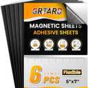 Grtard 5" x 7" Magnetic Sheets with Adhesive Backing, 6 Pack Magnet Sheets with Adhesive, Flexible Magnet Sheets for Stickers, Strong Cuttable Magnetic Sheet for Crafts, Photos, DIY