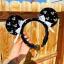 Velvet Mouse Ears Headband with Beads