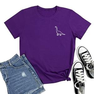 ROSEPARK Women Dinosaur Graphic Tee Teen Girl Cute T Shirt Purple XX-Large