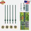 Durable 5ft U-Channel Steel Fence Posts - 5 Pack for Garden & Sign Support