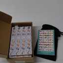 GRACIAS 4 Players Mahjong Block Set, 128 Pink Tiles(1.18) with Animal and Food Pattern, Portable Mahjong Set with A Carry Bag, Mahjong Tile Game