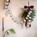 6.5 ft Silver Ornament Garland Neutral Textured Christmas Shatterproof Ornaments Garland 2 Inch 24 Ball Vintage Rustic Farmhouse Ball Xmas Decor for Mantel Indoor Outdoor