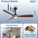 Depuley 52-Inch Ceiling Fan with Light: Walnut 3 Blade Outdoor Fans for Patios - Dimmable Indoor Fan with Remote APP Control Ultra Quiet DC Motor Reversible 6 Speed Timer