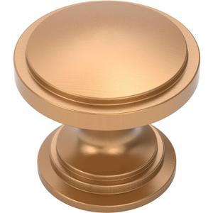 Alzassbg 15 Pack Champagne Bronze Cabinet Knobs, 1.1 Inch(30mm) Diameter Round Kitchen Cabinet Knobs for Cabinets and Drawers AL6014TGP