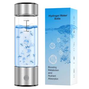 Upgrade 3Min 2000PPB Hydrogen Water Bottle Generator -SPE PEM Tech, 14OZ Portable Hydro Water Bottle Machine, Birthday Xmas Gift for Husband,Wife,Family,Friends,Travel (Silver)